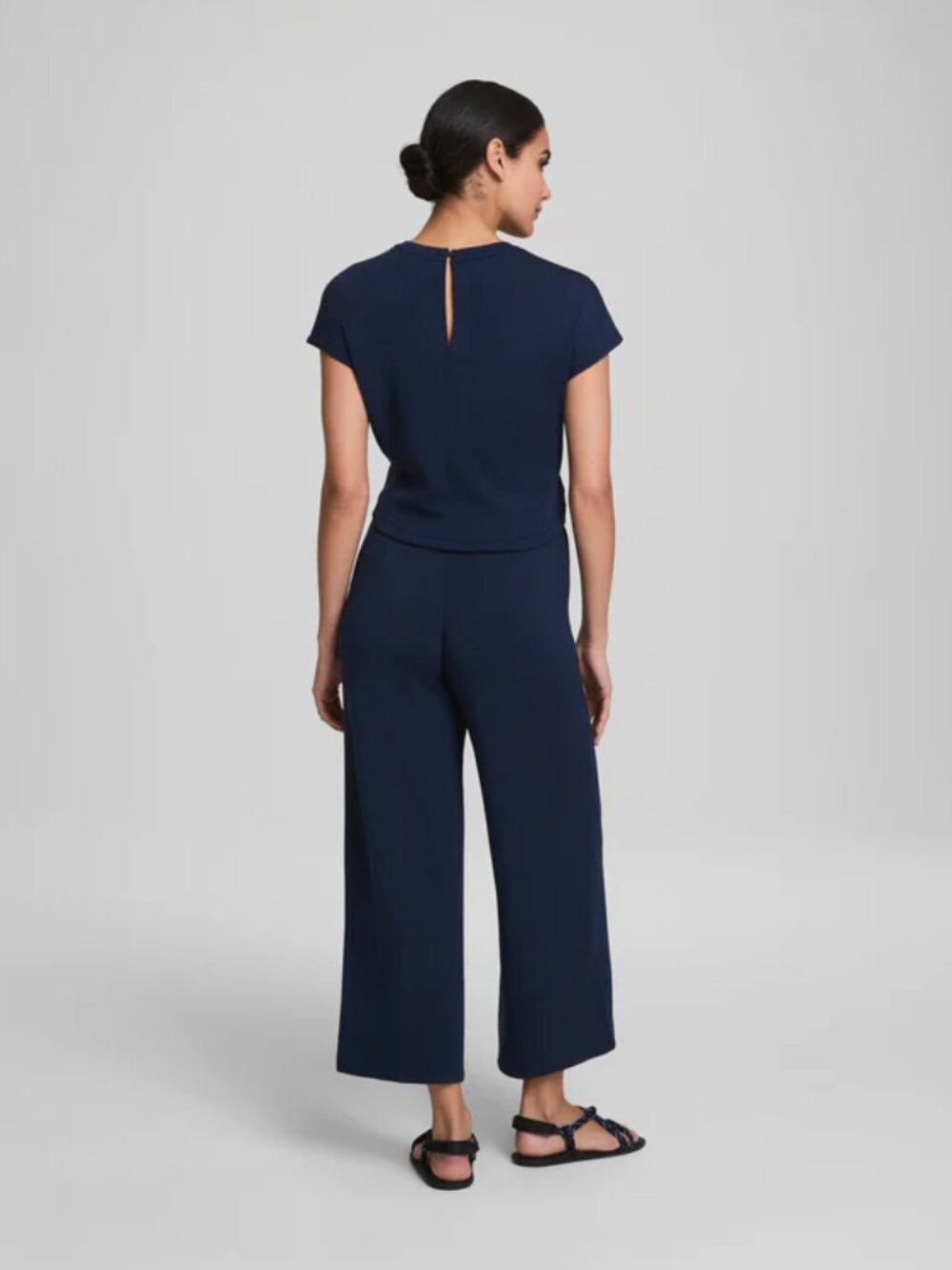 SPANX AirEssentials® Tie Waist Jumpsuit Timeless Navy LP - Picture 2 of 16